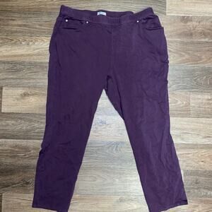 Plus Size 18 20 Purple Knit Jegging Pants Catherines Stretchy Pull On Slimming